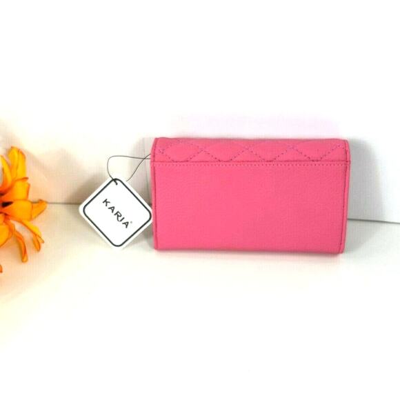 KARIA Women's Cellphone Crossbody Bag Pink Detachable Strap Great for to Her NEW - Picture 7 of 14